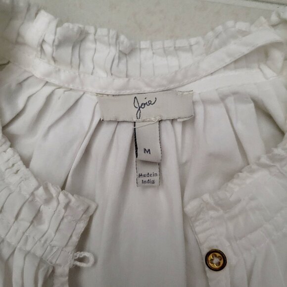 Joie 100% Cotton White Long Sleeve Button Down Shirt. Size M - Picture 8 of 9